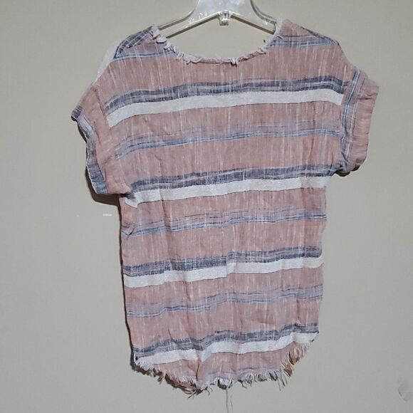 FATE Striped Raw Hem Top - Size Small - Picture 2 of 8